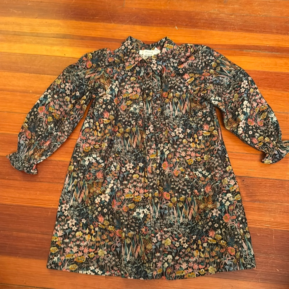 Bonpoint corduroy button down dress with ruffle detail - size 6